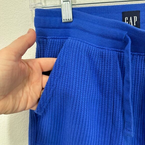 Gap Women's XS Bright Cornflower Blue Waffle Straight Leg Sweats Loungewear - Picture 4 of 5